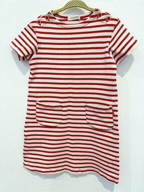 Tinkerbell Red & White Striped Knit Dress 4T